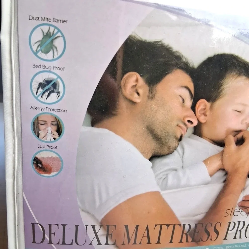 Bed Lock Deluxe Mattress Protector King Size Waterproof White Allergy Protection